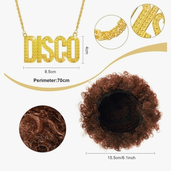 70s Costume Flare Jeans & Disco Outfit Floral Button-up Shirt Multi-color Men XL - Picture 16 of 16